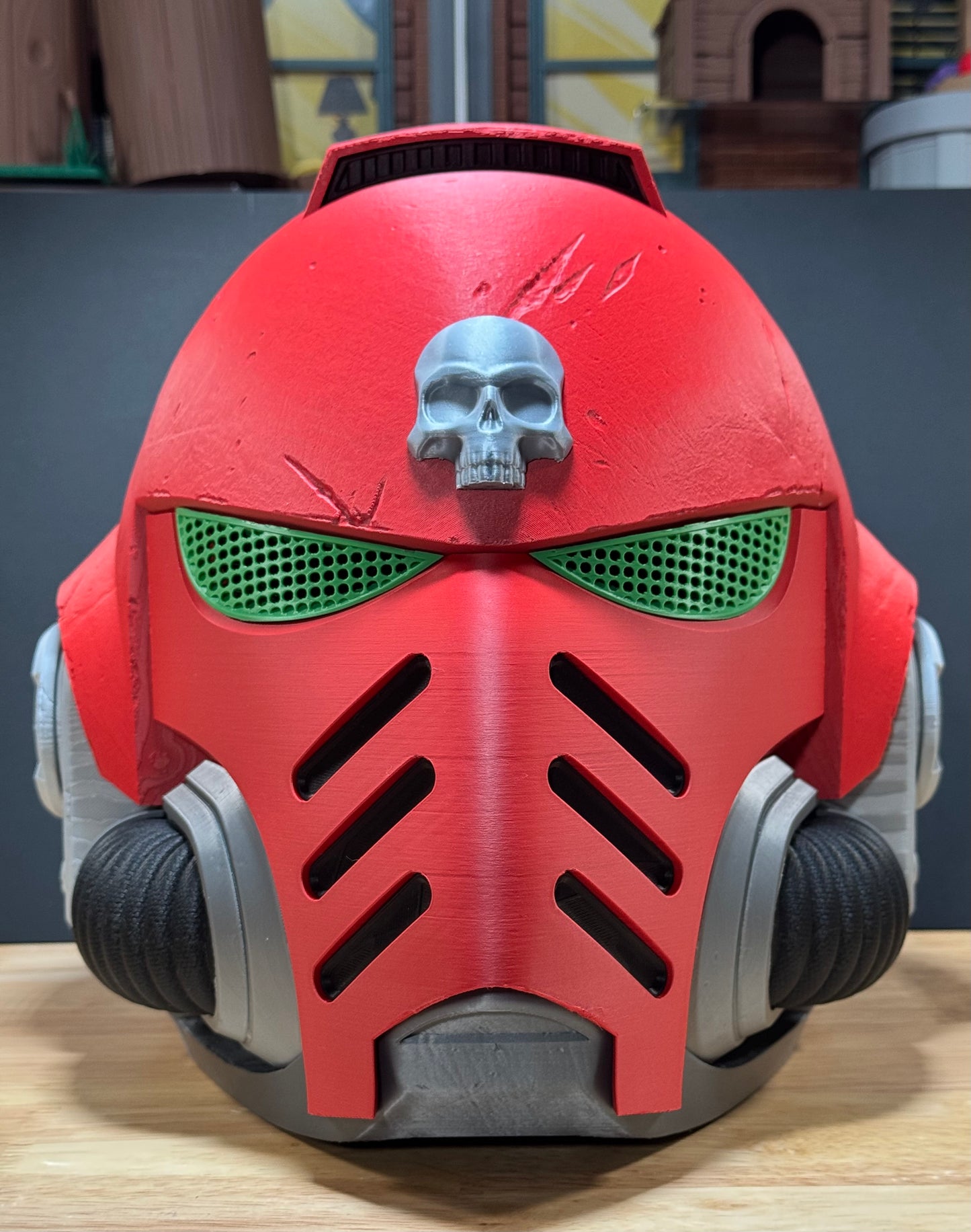 Space Marine Inspired Textured Helmet 3D Printed Cosplay