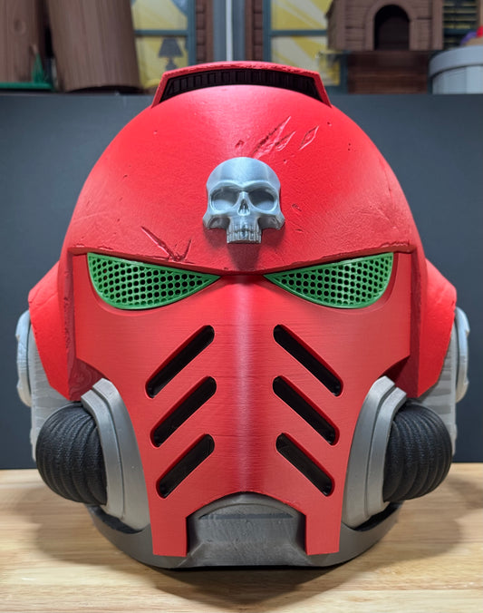 Space Marine Inspired Textured Helmet 3D Printed Cosplay