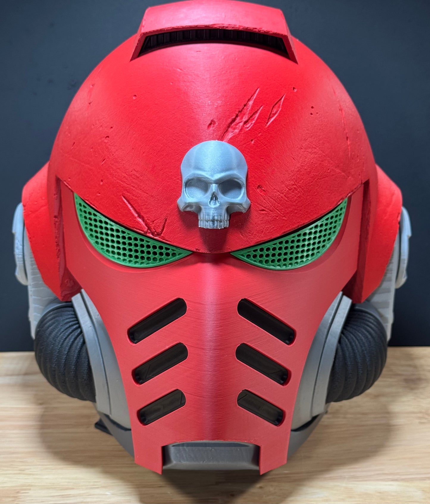 Space Marine Inspired Textured Helmet 3D Printed Cosplay